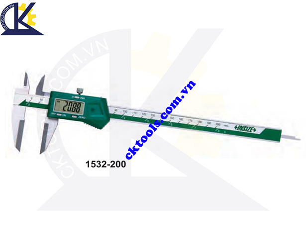 Thước kẹp điện tử đo rãnh INSIZE  1532-200  ,  DIGITAL  CALIPERS  WITH KNIFE EDGE LOWER JAWS 1532-200