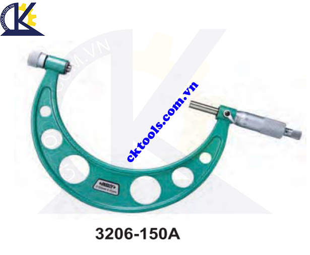 Panme  cơ khí   INSIZE  3206-150A  ,   OUTSIDE   MICROMETERS WITH INTERCHANGEABLE ANVILS  3206-150A  