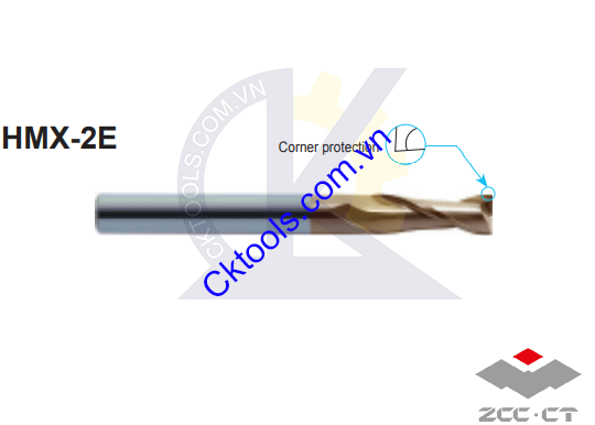 Dao phay  ZCCCT  dòng  HMX-2E-D4.0 , HMX-2E-D4.5 , HMX-2E-D5.0  , Dao phay  ngón hợp kim  ZCC.CT   HMX-2E-D4.0 , HMX-2E-D4.5 , HMX-2E-D5.0  