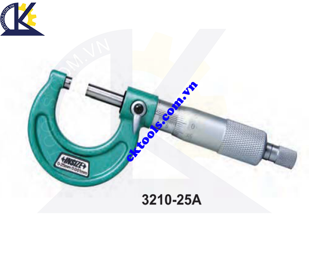 Panme  cơ khí   INSIZE  3210-25A  ,  GRADUATION OUTSIDE   MICROMETERS   3210-25A