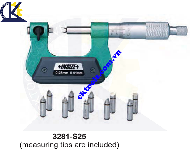 Panme  đo ren   INSIZE  3281-S25  ,     SCREW THREAD  MICROMETERS   3281-S25 