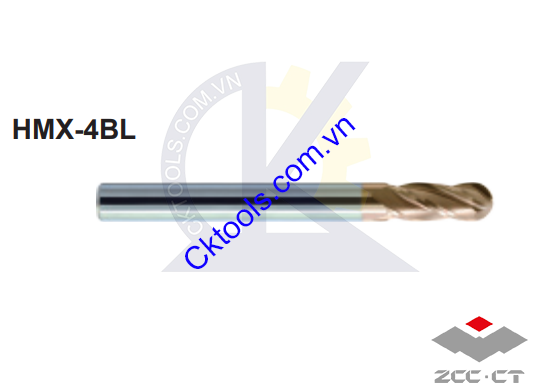 Dao phay  ZCCCT  dòng   HMX-4BL-R1.5 , HMX-4BL-R2.0 ,  HMX-4BL-R2.5  ,  Dao phay  ngón hợp kim  ZCC.CT   HMX-4BL-R1.5 , HMX-4BL-R2.0 ,  HMX-4BL-R2.5 