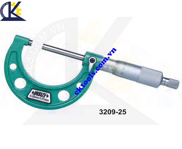 Panme  cơ khí   INSIZE  3209-25  ,   LONG SPINDLE OUTSIDE  MICROMETERS   3209-25