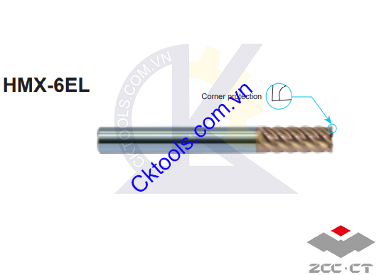 Dao phay  ZCCCT  dòng    HMX-6EL-D6.0 , HMX-6EL-D8.0 , HMX-6EL-D10.0 , Dao phay  ngón hợp kim  ZCC.CT   HMX-6EL-D6.0 , HMX-6EL-D8.0 , HMX-6EL-D10.0