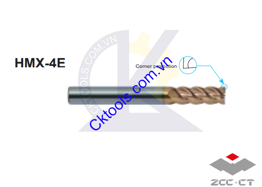 Dao phay  ZCCCT  dòng   HMX-4E-D3.5 , HMX-4E-D4.0 , HMX-4E-D4.5 ,  Dao phay  ngón hợp kim  ZCC.CT   HMX-4E-D3.5 , HMX-4E-D4.0 , HMX-4E-D4.5